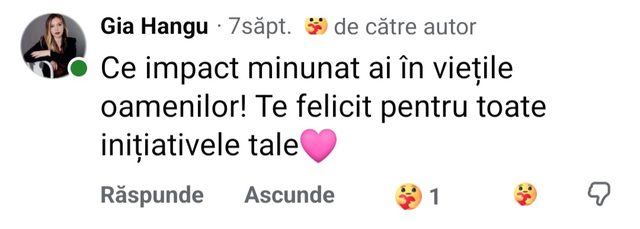 Comentariu Facebook, Mădălina Duport: „Ce frumos explici tu mereu și învățarea limbii engleze devine ceva tare ușor cu tine!”